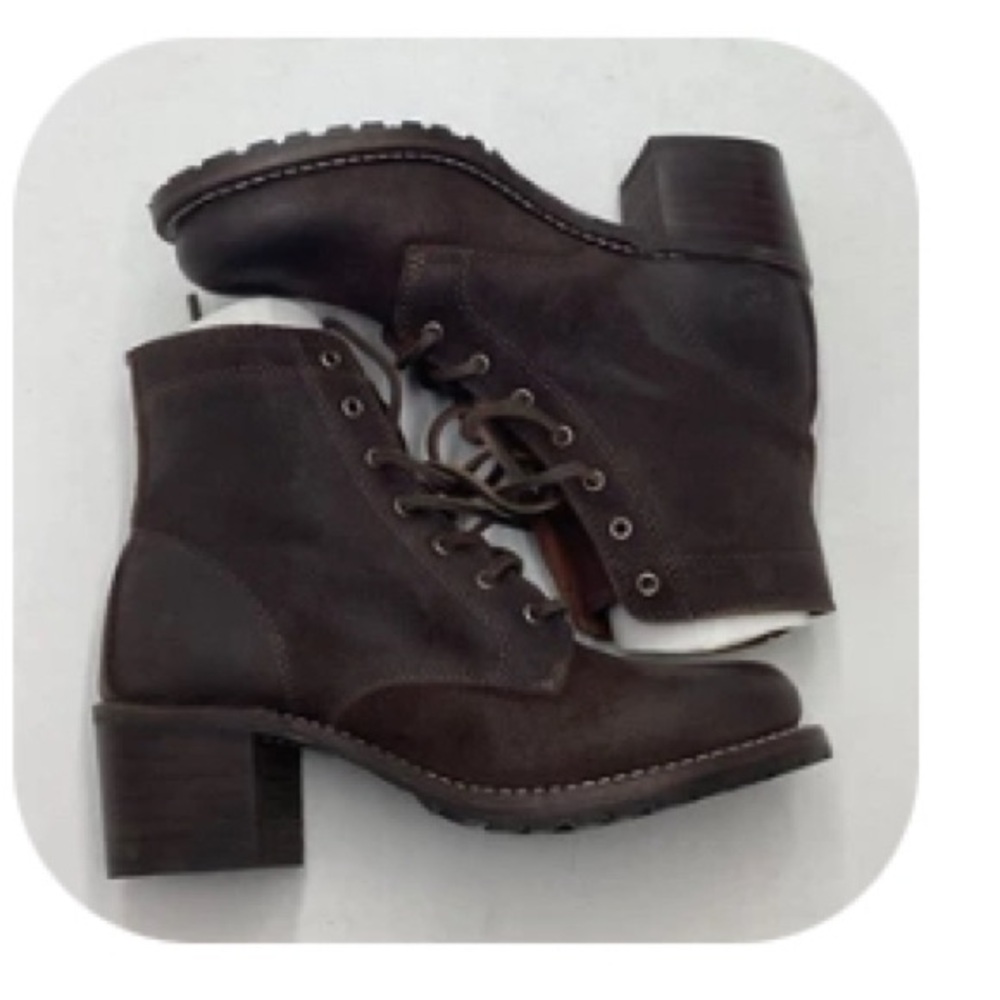 Frye Sabrine 6G Women's Brown Lace-Up Ankle Boots